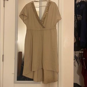 Tan High Low Dress